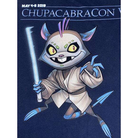 Chupacabra Con V Medium T Shirt Chango Star Wars RPG Fandom Gamer Cryptid Magic - Picture 3 of 5